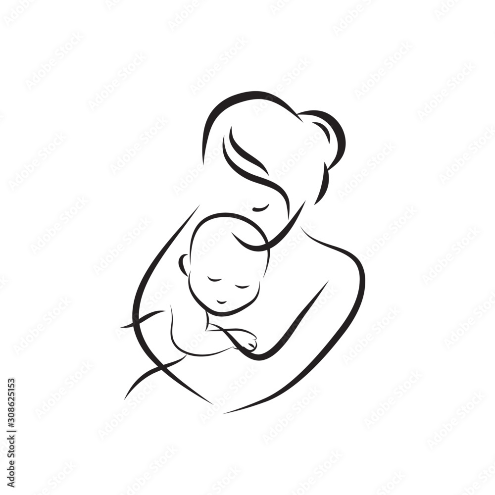 Mom And Baby , Baby Care Logo Design Concept Template , Mother Care ...