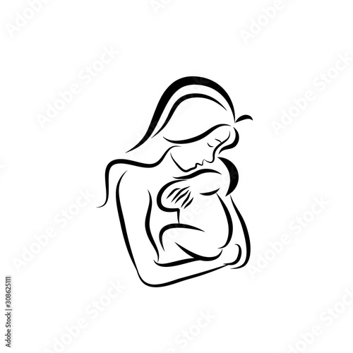 Mom And Baby , Baby Care Logo Design Concept Template , Mother Care Logo