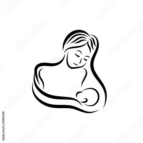 Mom And Baby , Baby Care Logo Design Concept Template , Mother Care Logo