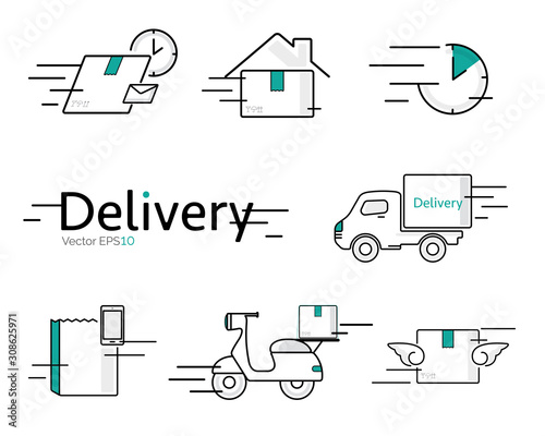 Delivery vector icon set
