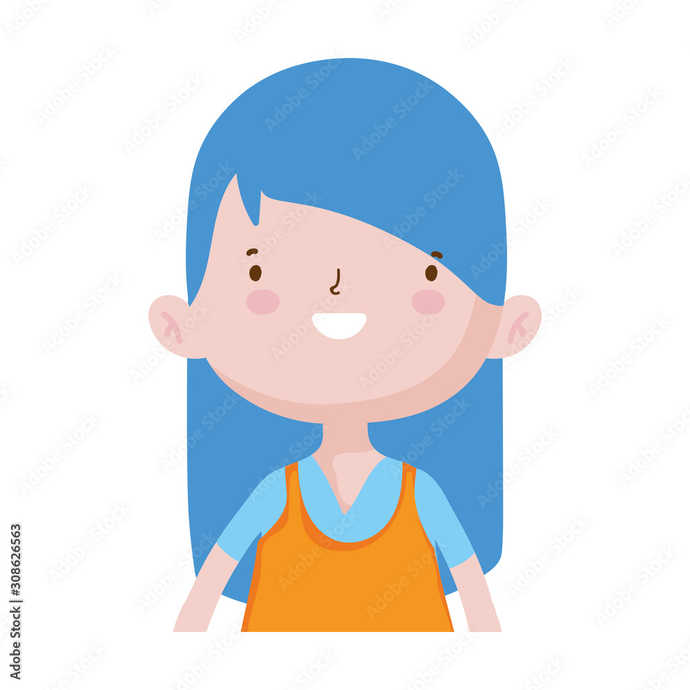 cute little girl happy cartoon character portrait cute little girl happy cartoon character portrait