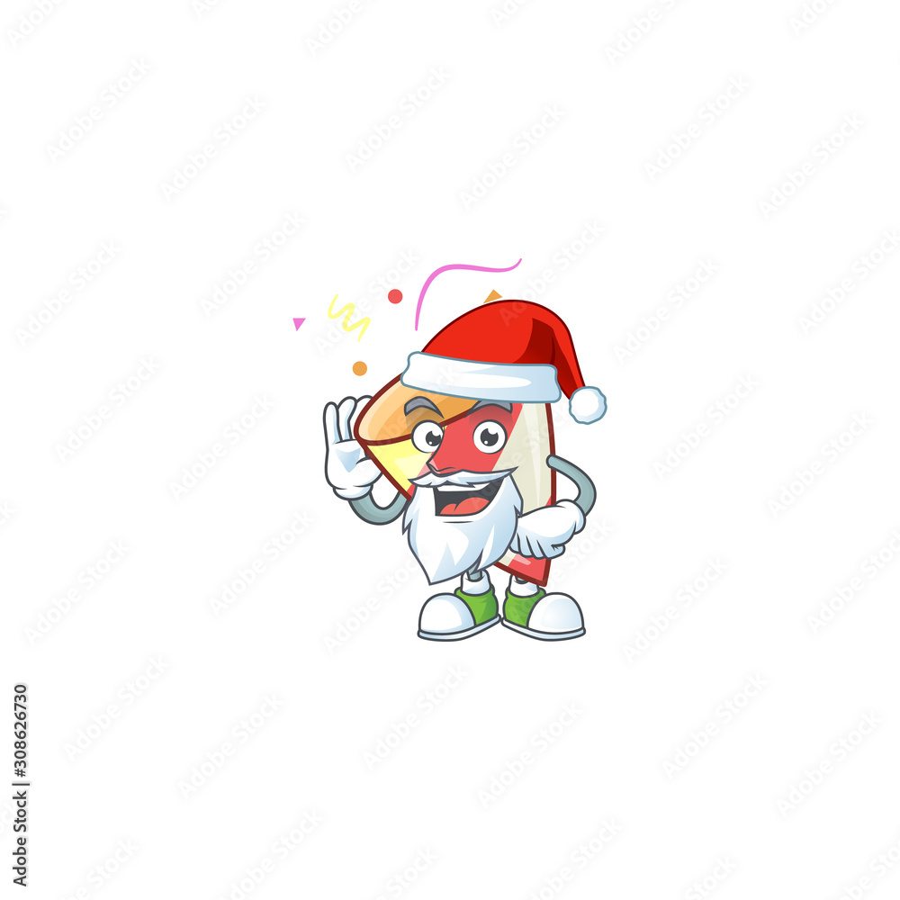 Exploding confetti in Santa cartoon character design