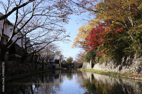 滋賀県　八幡堀の紅葉