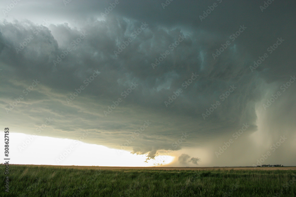 landscape with storm clouds