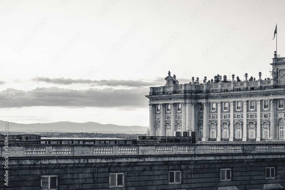 royal palace in Madrid Spain BW Wallpaper royal palace in Madrid Spain BW Wallpaper