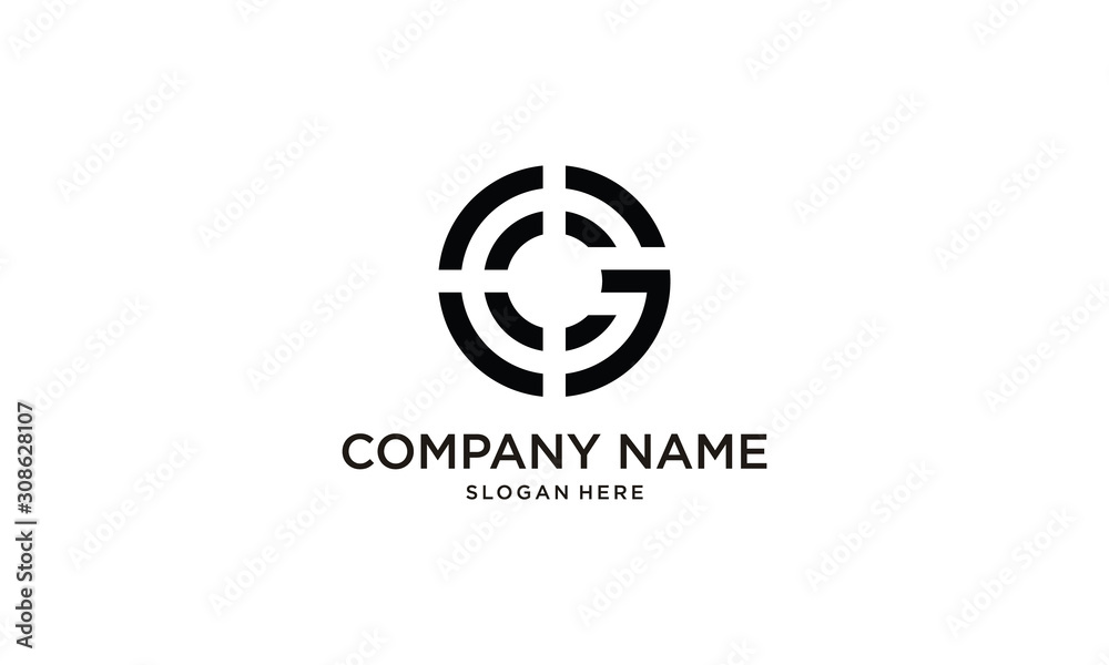 Letter C and G logo icon design template elements
