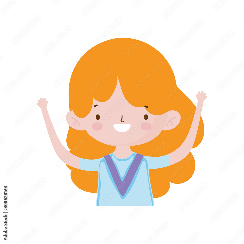 cute little girl happy cartoon character portrait cute little girl happy cartoon character portrait