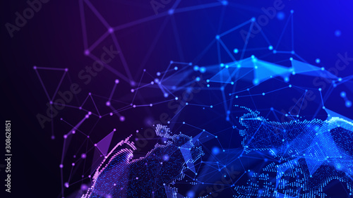 Concept of Network background, internet communication. 3d illustration.