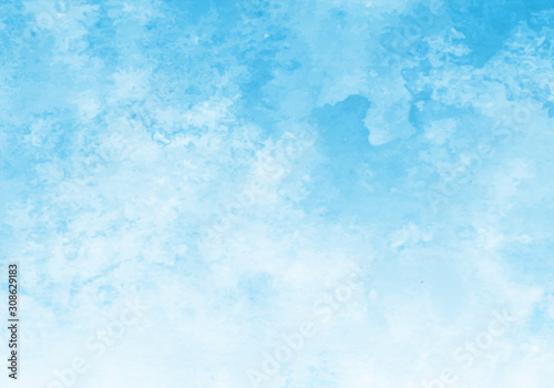 Blue watercolor vector background. Abstract hand paint square stain backdrop.