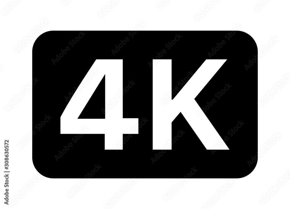 4K UHD video image resolution or media badge label flat vector icon for apps and websites 4K UHD video image resolution or media badge label flat vector icon for apps and websites