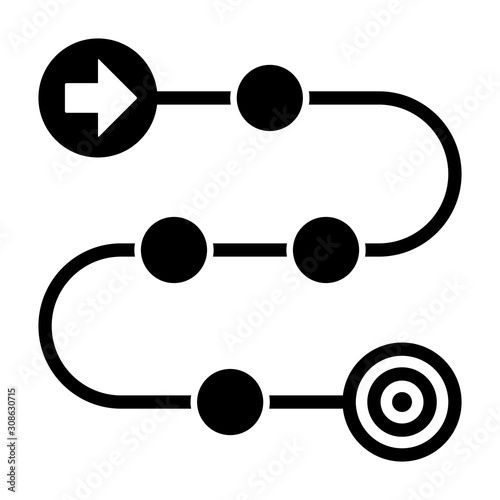 Product roadmap or project development roadmapping flat vector icon for apps and websites