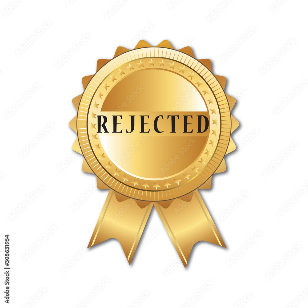Rejected grunge retro gold badge Rejected grunge retro gold badge