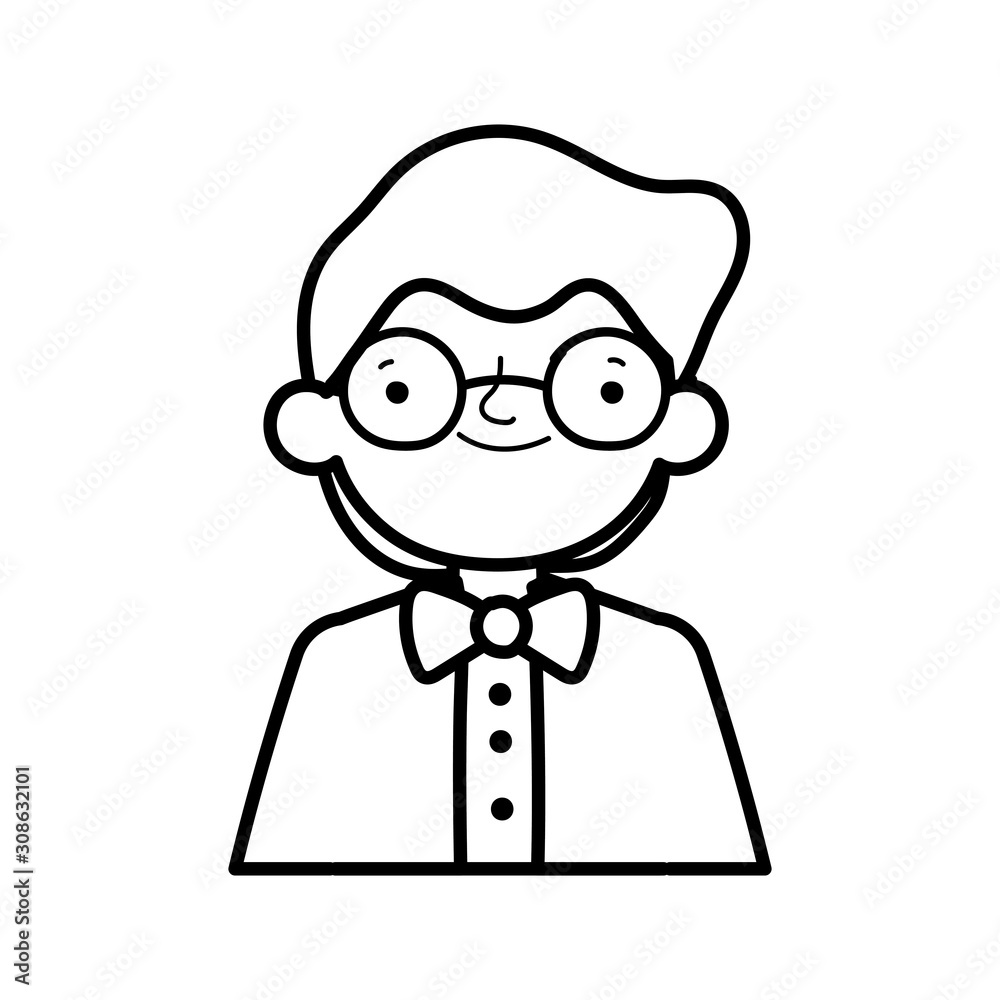 wedding groom man cartoon character in suit portrait thick line wedding groom man cartoon character in suit portrait thick line