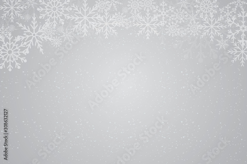 Wallpaper Mural Abstract Christmas background with white snowflake borders Torontodigital.ca