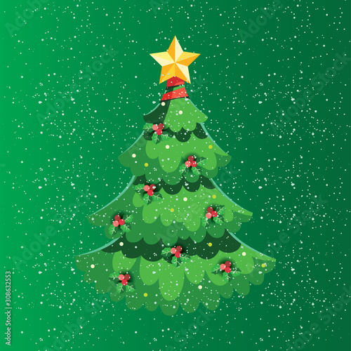 Abstract Christmas tree flat design 