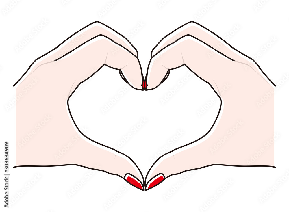 Fototapeta premium ハートのハンドサイン
