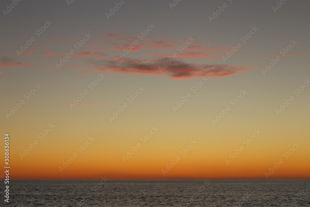 Sunrise over Lyme Bay in Devon