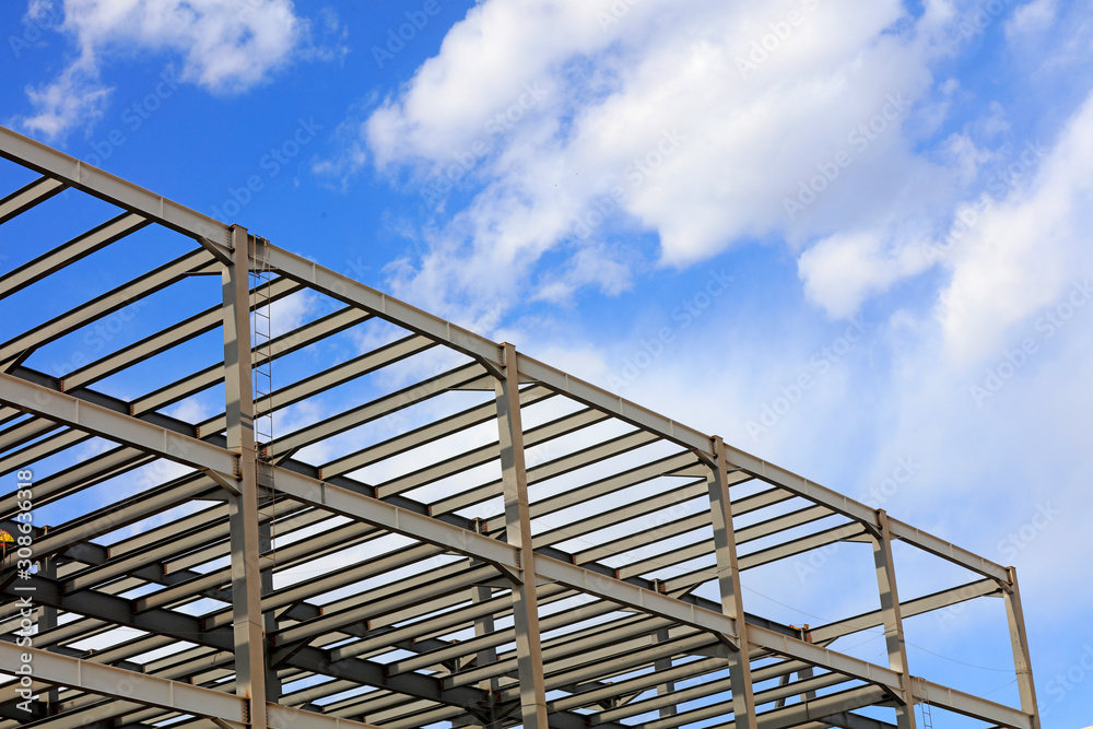 Steel structure of construction site