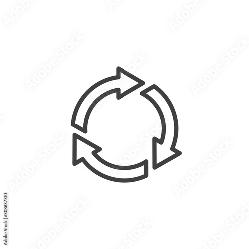 Conditioning system arrows line icon. linear style sign for mobile concept and web design. Climate control system outline vector icon. Symbol, logo illustration. Vector graphics