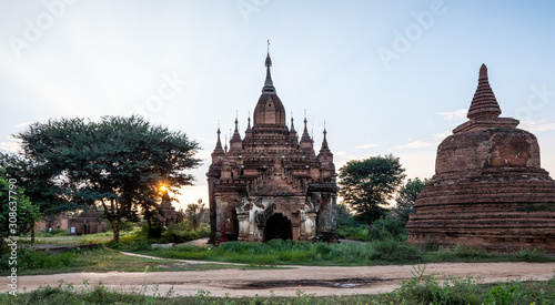 Sunset, stupas at Bagan