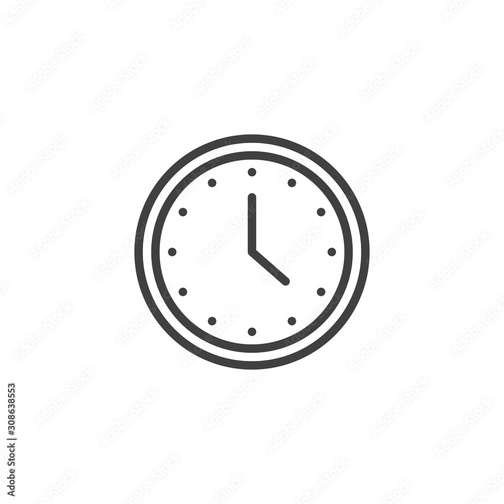 Timer mode button line icon. linear style sign for mobile concept and web design. Clock, circle button outline vector icon. Symbol, logo illustration. Vector graphics Timer mode button line icon. linear style sign for mobile concept and web design. Clock, circle button outline vector icon. Symbol, logo illustration. Vector graphics