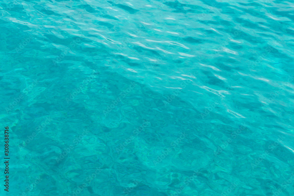 Clear turquoise ocean water in Tulum, Mexico.