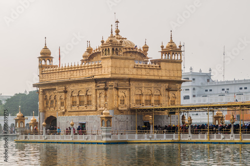 AMRITSAR, INDIA - JANUARY 26, 2017: Golden Temple (Harmandir Sahib) in Amritsar, Punjab state, India