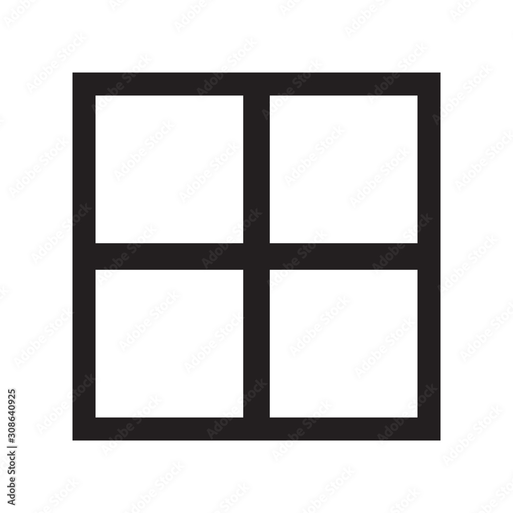 Black window vector icon Black window vector icon