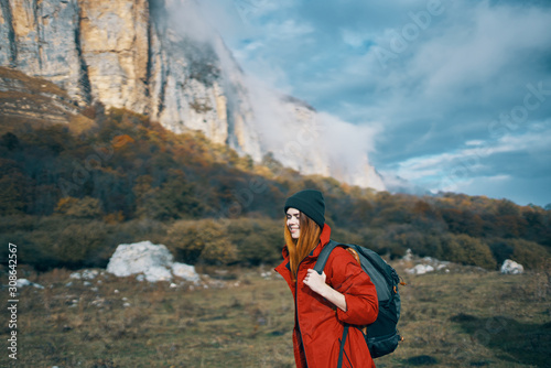 hiker in mountains