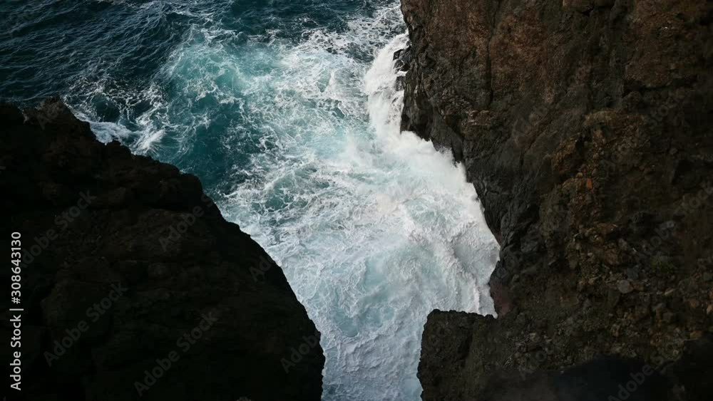 Breaking waves on the coast of Tenerife island, Canary islands, Atlantic ocean, Spain Breaking waves on the coast of Tenerife island, Canary islands, Atlantic ocean, Spain