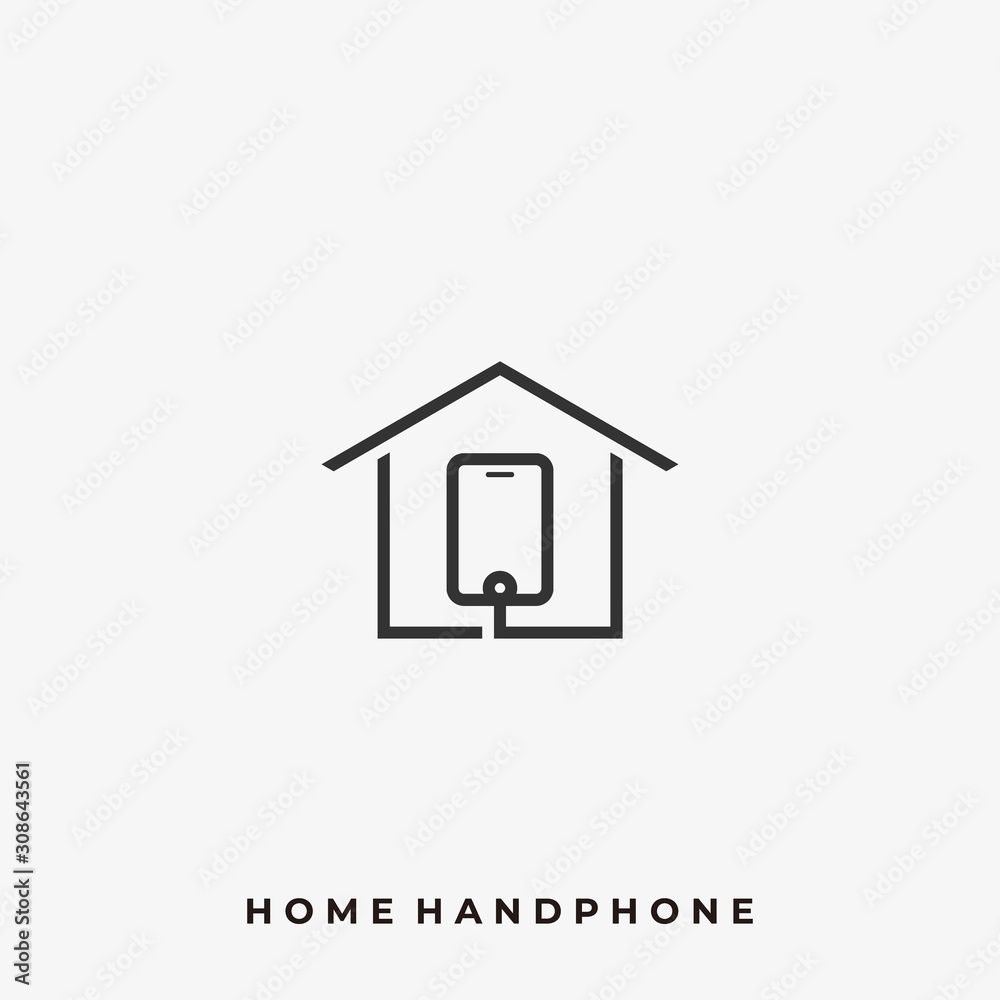 Home Hand Phone Illustration Vector Template Home Hand Phone Illustration Vector Template
