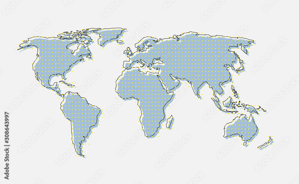 World map vector template, worldwide info graphic