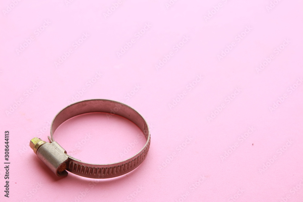 metal plumber clamp in color background metal plumber clamp in color background