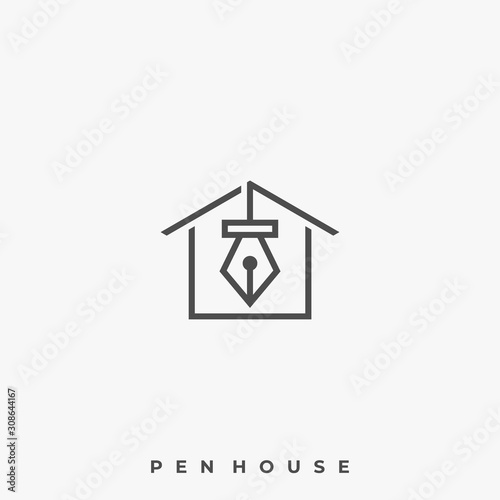 Pen House Illustration Vector Template