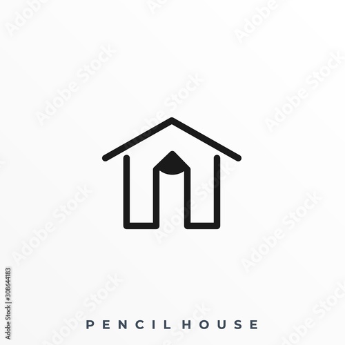 Pencil House Illustration Vector Template