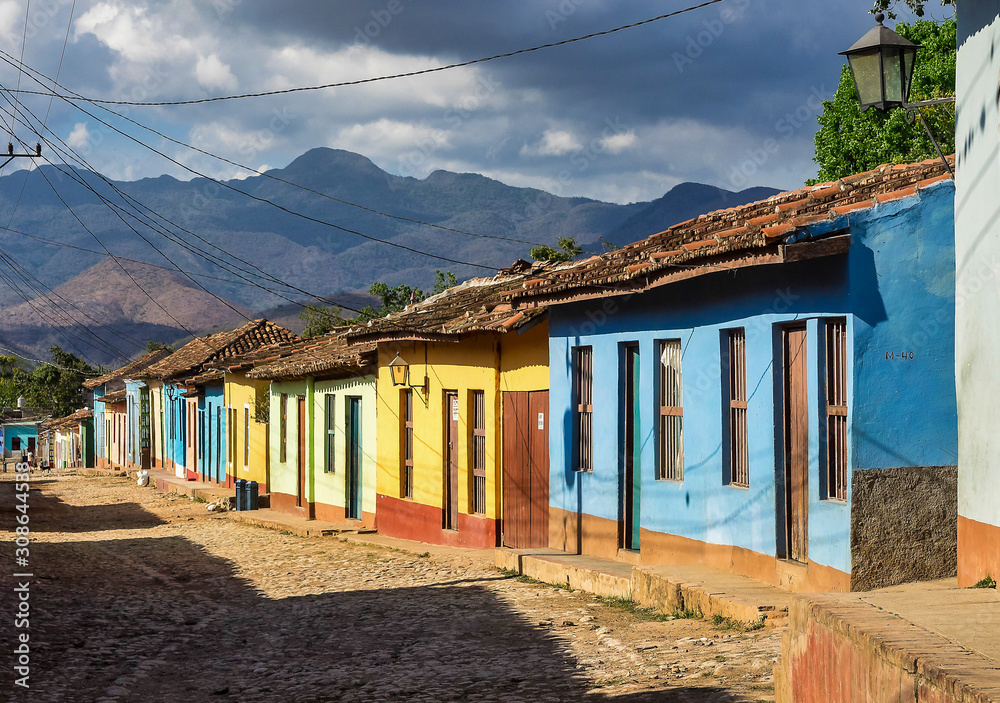 Colorful traditional houses in the colonial town of Trinidad in Cuba Colorful traditional houses in the colonial town of Trinidad in Cuba
