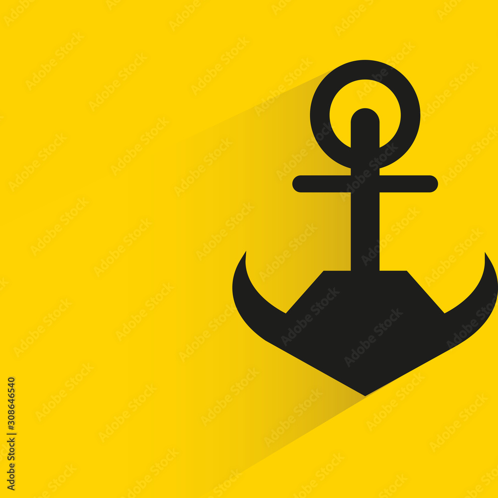 anchor with drop shadow in yellow background