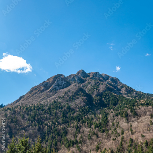 View of the mountains of Bagolino, a village famous for "Bagoss" cheese, a tourist destination for mountain and lake holidays, surrounded by unspoilt nature.