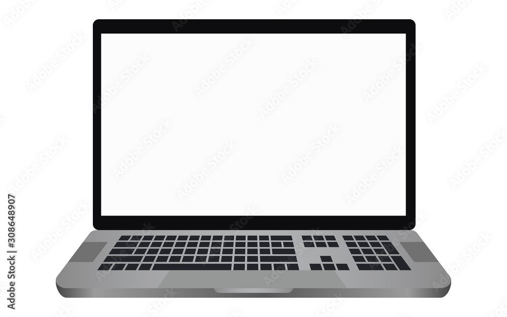 Laptop with a blank screen with a white background. mockups template design, vector illustration elements. Laptop with a blank screen with a white background. mockups template design, vector illustration elements.