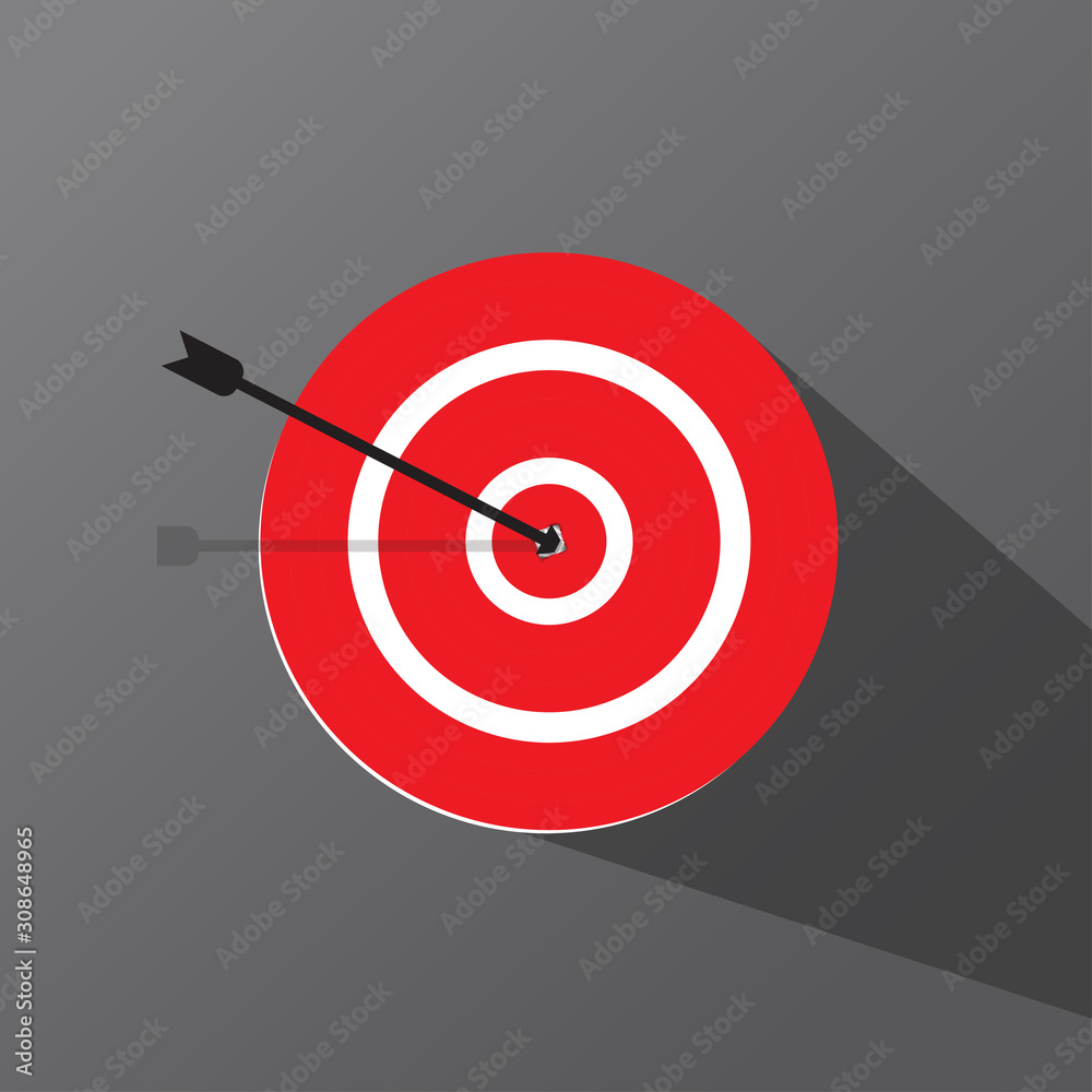 Target icon in vector shape with a dark background Target icon in vector shape with a dark background