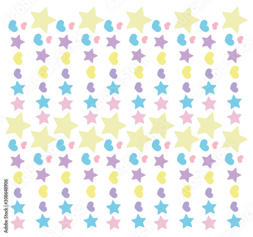 background colored stars hearts love romance pattern