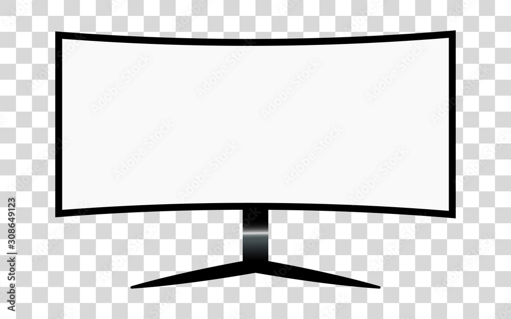 Obraz premium Monitor with a blank screen with a white background. mockups template design, vector illustration elements.