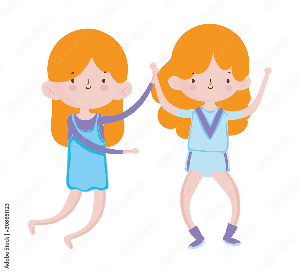 cute little girls holding hands friends cartoon characters cute little girls holding hands friends cartoon characters