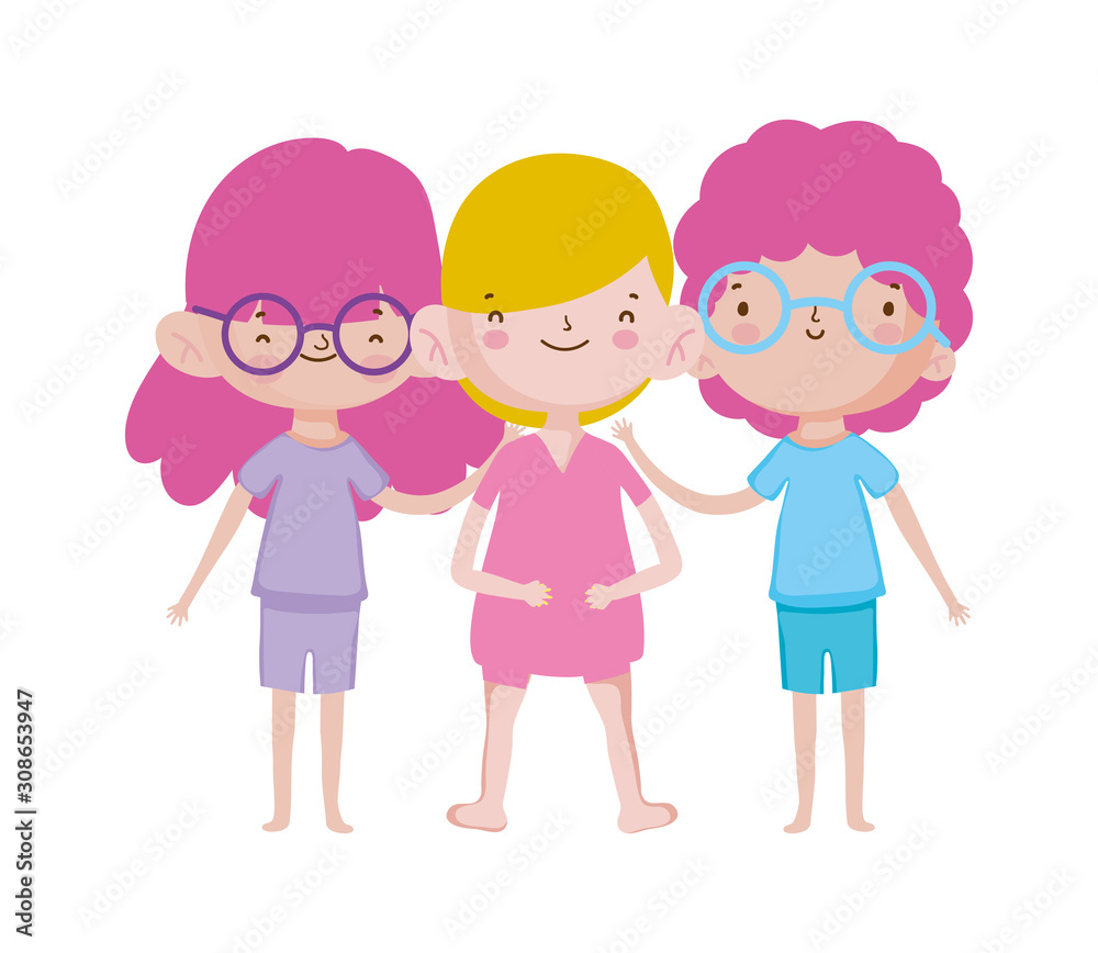 smiling group little kids cartoon characters smiling group little kids cartoon characters