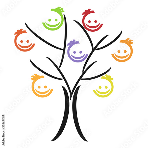 Illustration of inspiration of motherhood combined with a tree. Healthy life.