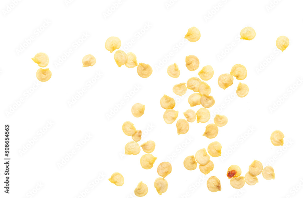 Paprika seeds isolated on a white background Paprika seeds isolated on a white background