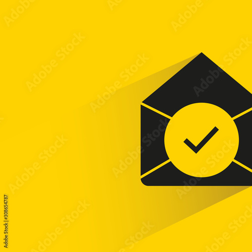safe email icon with drop shadow on yellow background
