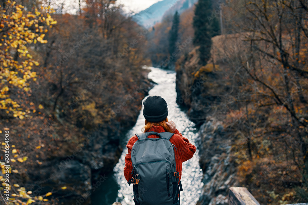 hiker in forest hiker in forest