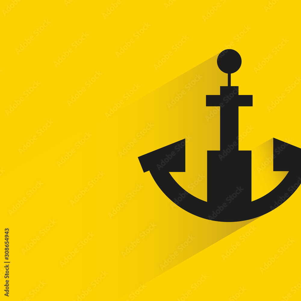anchor with drop shadow in yellow background anchor with drop shadow in yellow background