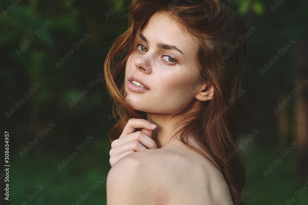 beautiful woman green leaves luxury of nature beautiful woman green leaves luxury of nature